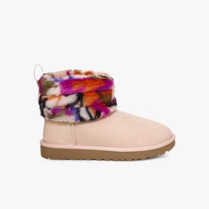 Ugg Fluff Mini Quilted Motlee Women Classic Boots Pink (4528RCNJL)